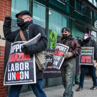  | Activists in Philadelphia rally in support of Amazon workers January 2022 | MR Online